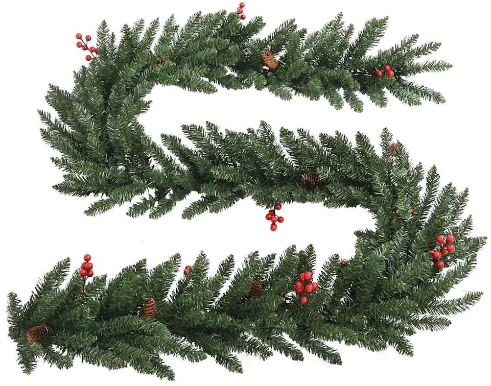 Árvores Natal artificiais 2pcs c/ coroa de Natal/grinalda/LEDs