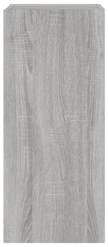 Móvel de parede p/ TV c/ luzes LED 30,5x35x70cm cinzento sonoma