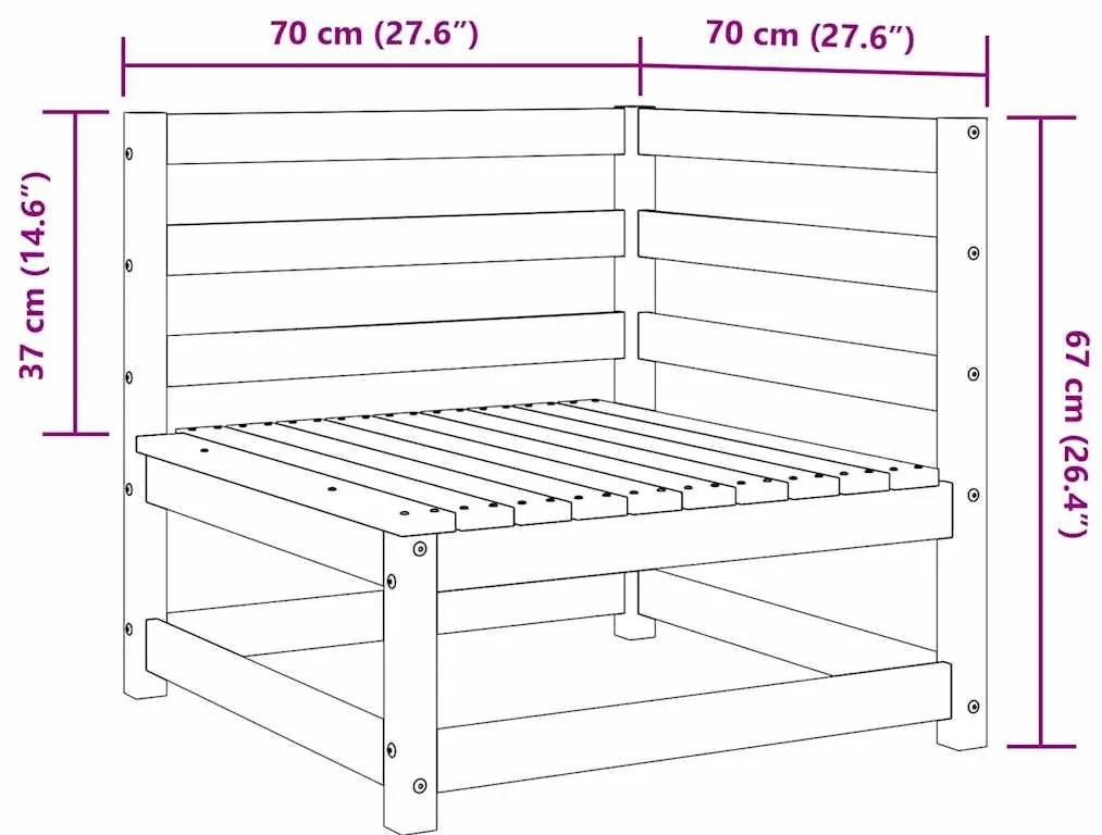 3 pcs conjunto lounge de jardim pinho maciço castanho mel