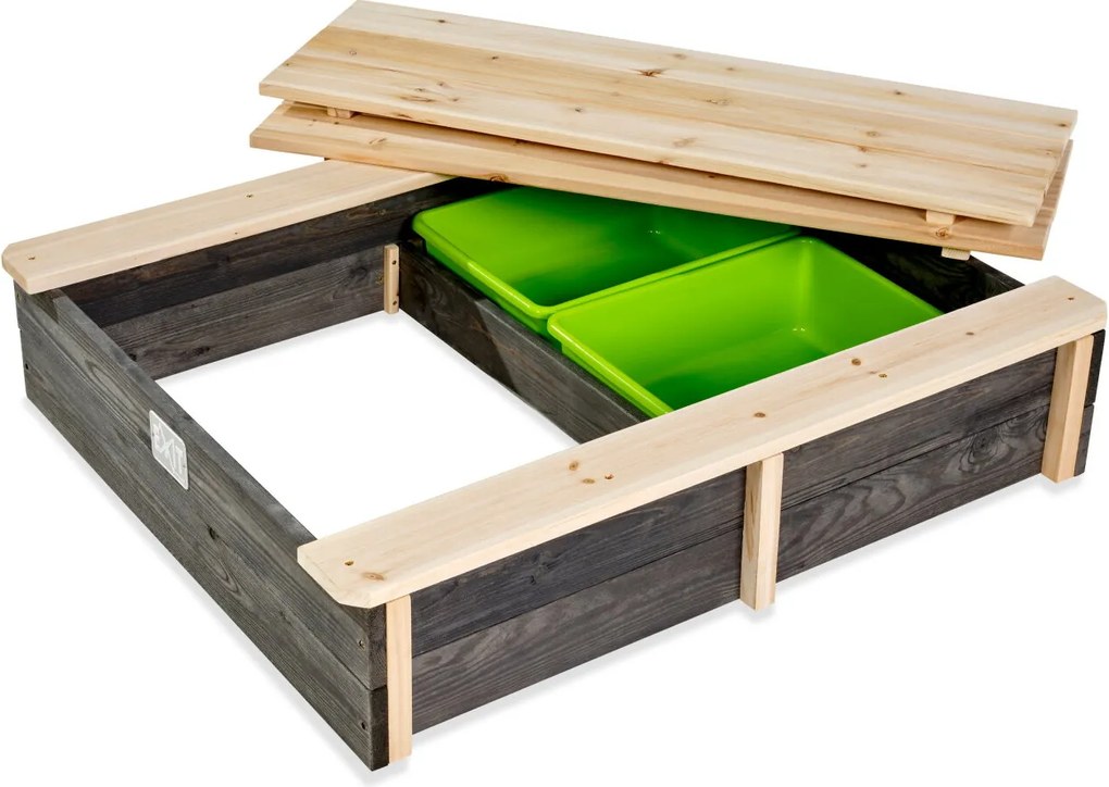 Caixa de areia de madeira para crianças Aksent 94 x 77 cm Cinzenta