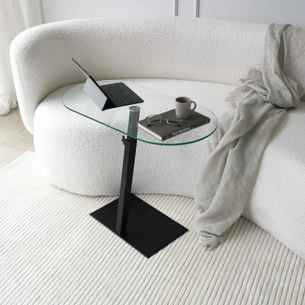 Mesa de Café Ovale Lungo - Preto - 70x75x35cm