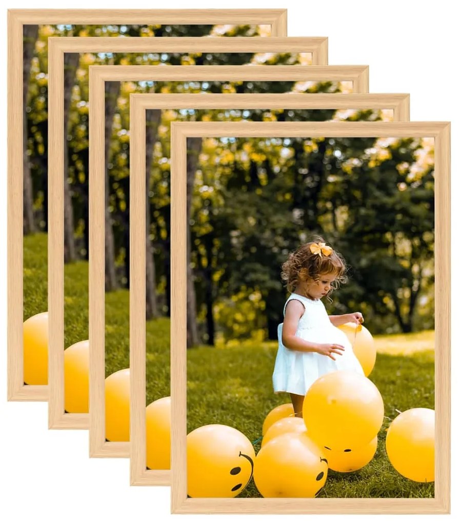 332657 vidaXL Molduras para parede ou mesa 5 pcs 70x90 cm carvalho-claro