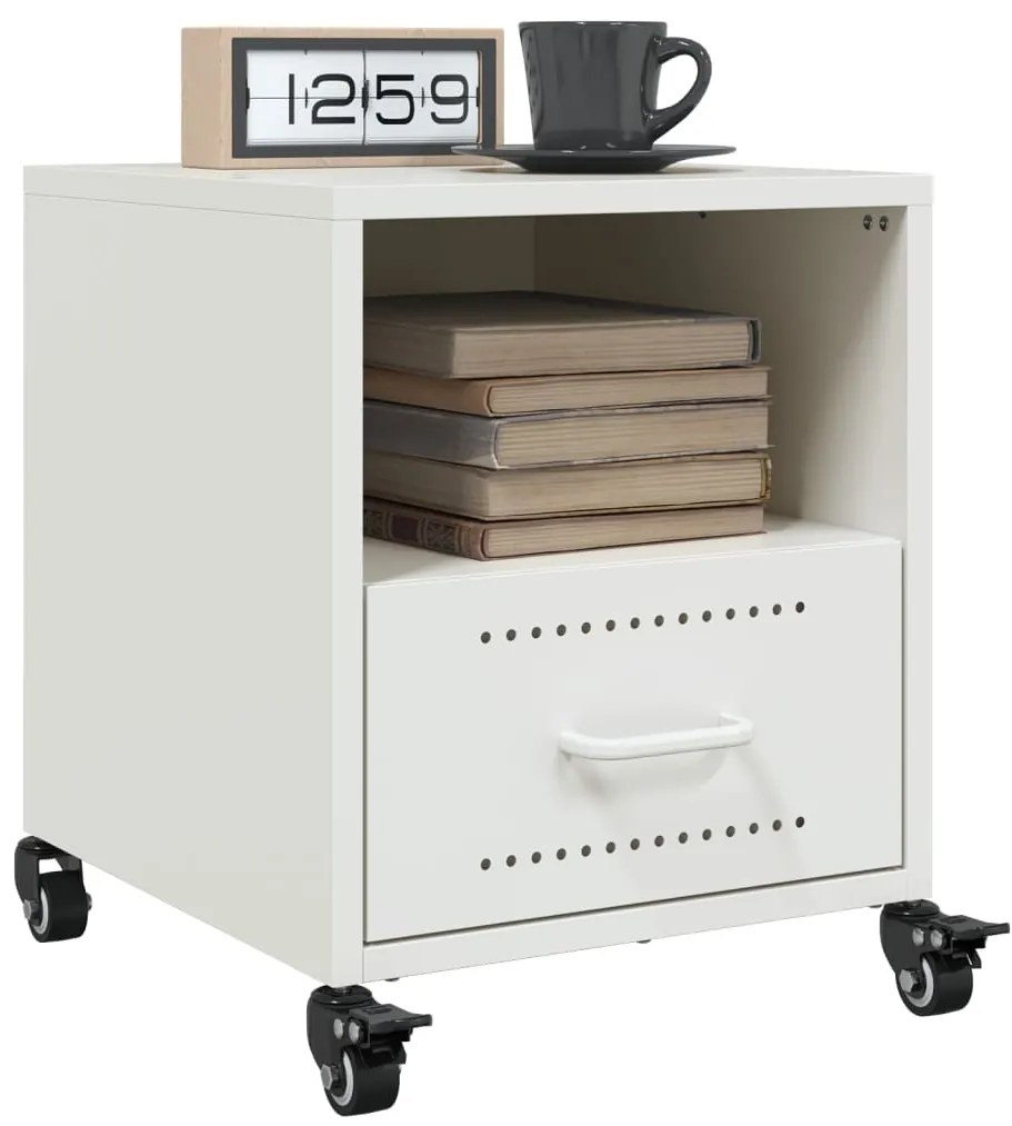 Mesa de cabeceira 36x39x43,5 cm aço branco