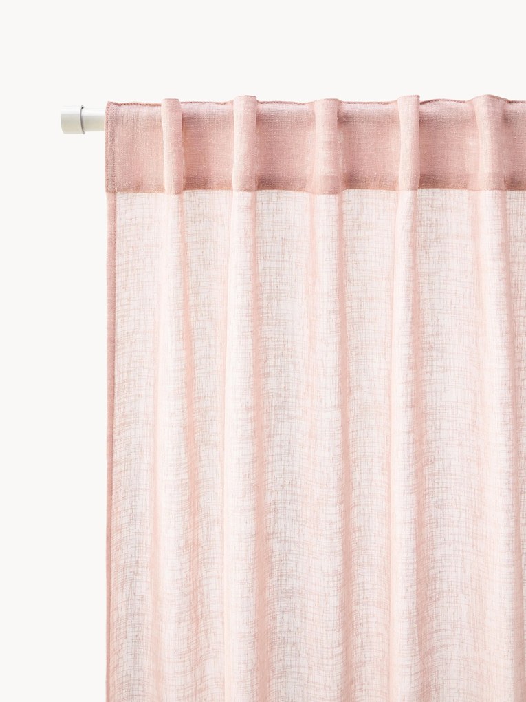 Cortinas semitransparentes com argola Ibiza, conjunto de 2