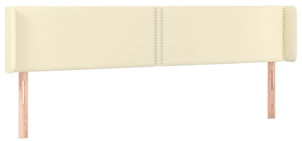 Cabeceira de cama c/ LED 163x16x78/88 cm couro artificial crème