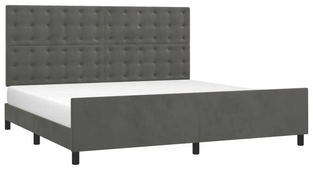 Estrutura de cama sem colchão 200x200 cm veludo cinzento-escuro