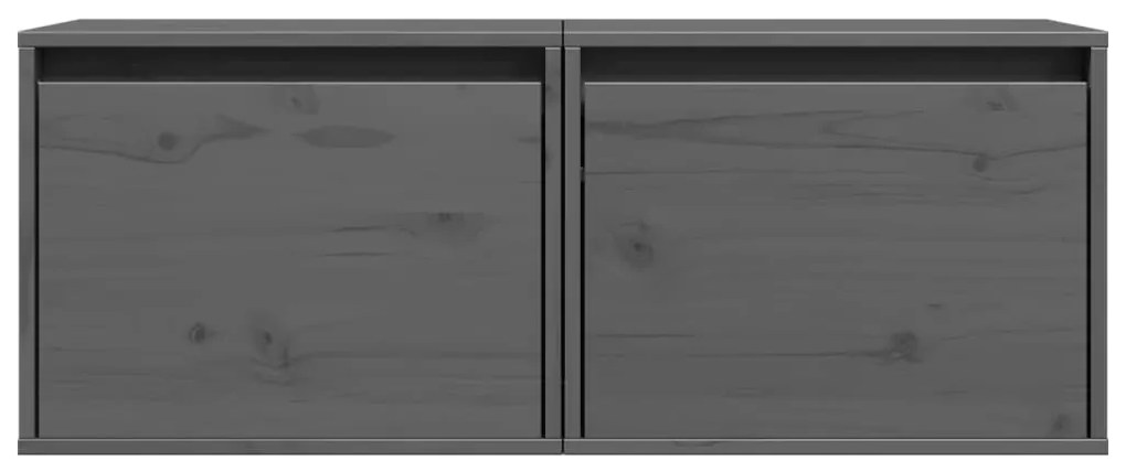 Armários de parede 2 pcs 45x30x35 cm pinho maciço cinza