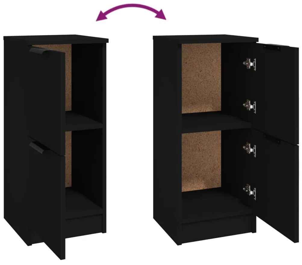 Aparadores 2 pcs 30x30x70 cm derivados de madeira preto