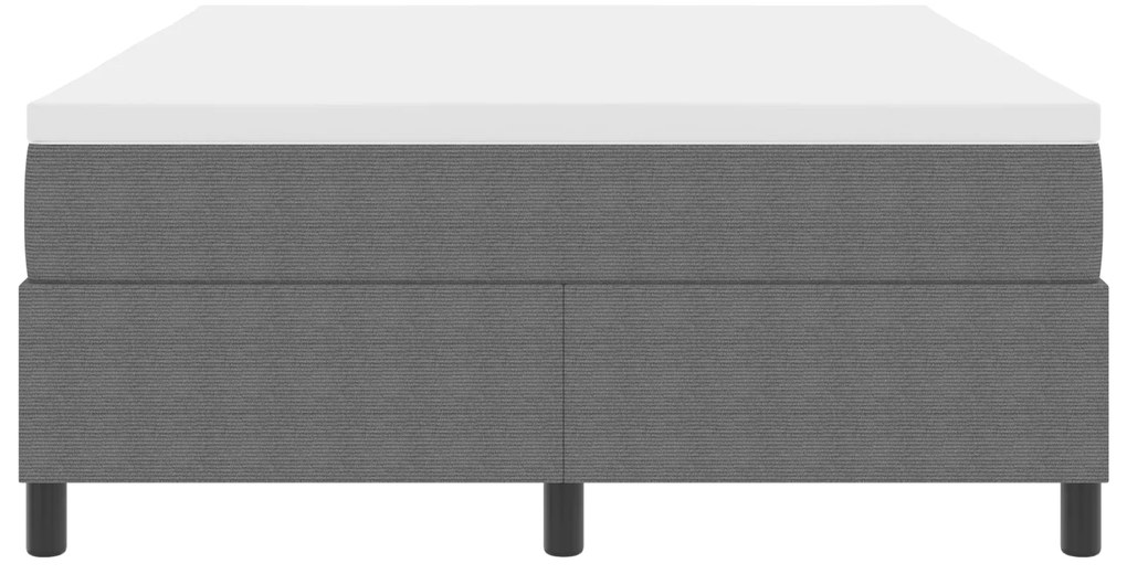 Cama Box Spring com Colchão Cinza Claro 140x200 cm Tecido de Corduroy