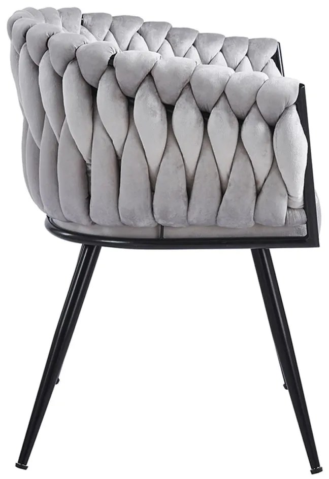 Cadeira Widny Black Veludo - Cinza claro