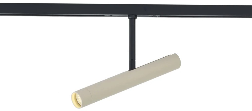 Foco moderno bege com preto para sistema de calha monofásico - Slimline Avery