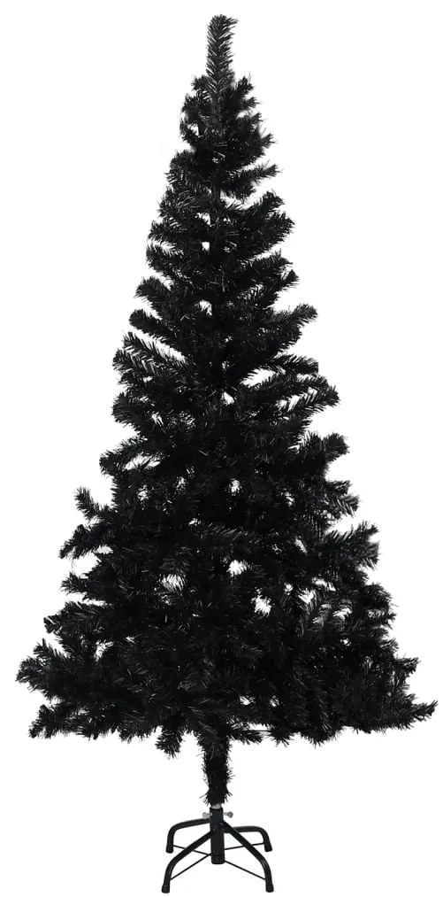 vidaXL Árvore de Natal artificial com suporte 120 cm PVC preto