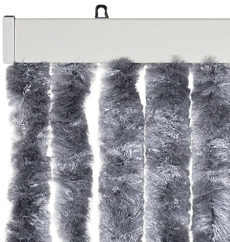 Cortina anti-insetos 100x230 cm chenille prateado