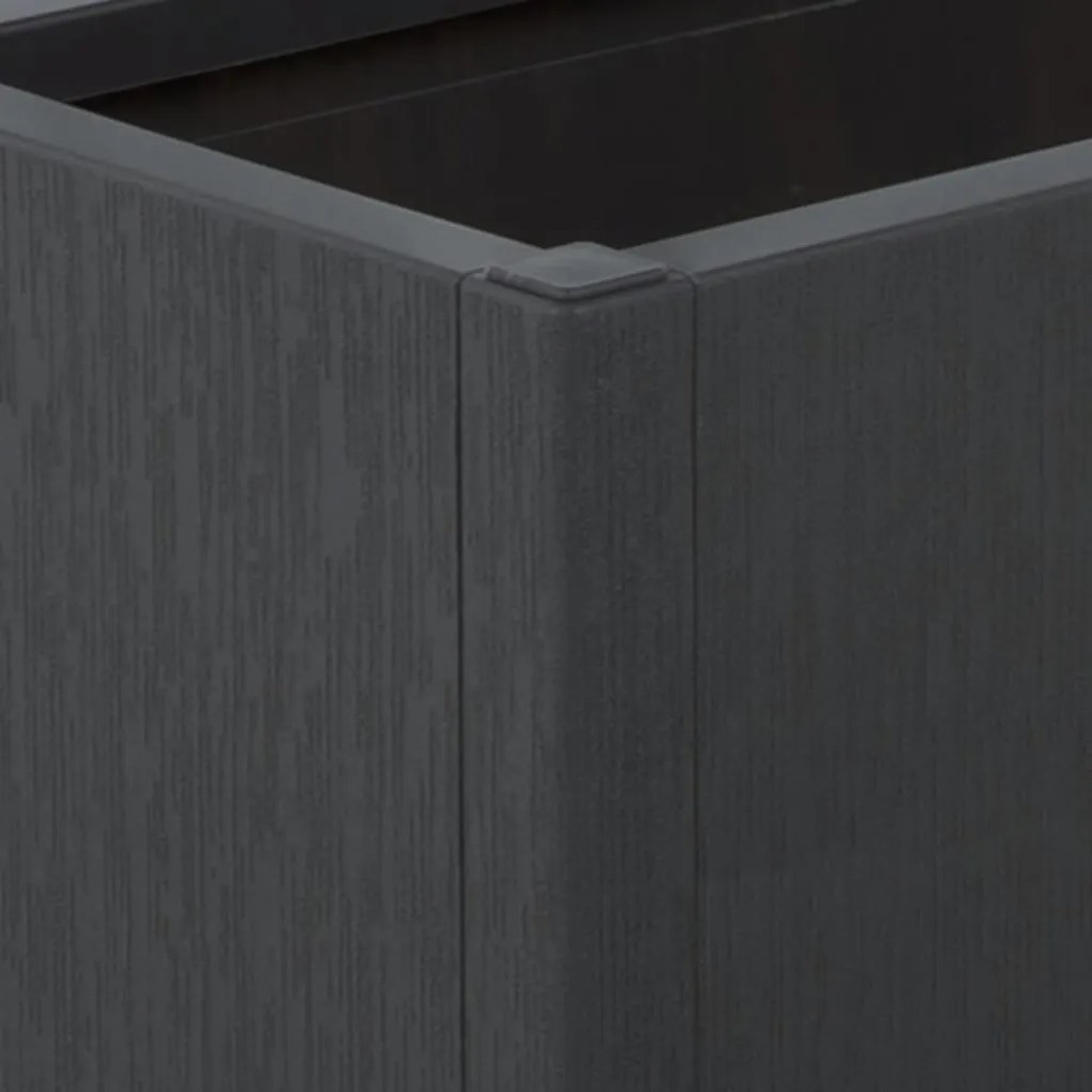 Vaso/floreira de jardim c/ treliça 80x36x140 cm PP cinza-escuro