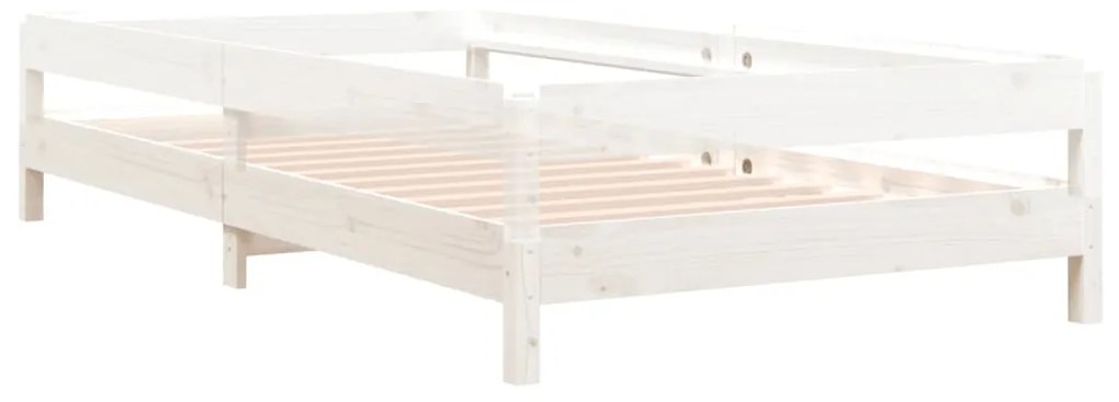 Cama empilhável 80x200 cm madeira de pinho maciça branco