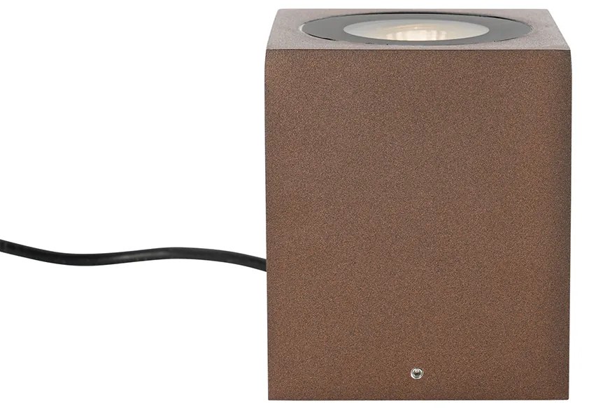 Projetores de jardim industriais castanho ferrugem quadrado IP65 - Lennard