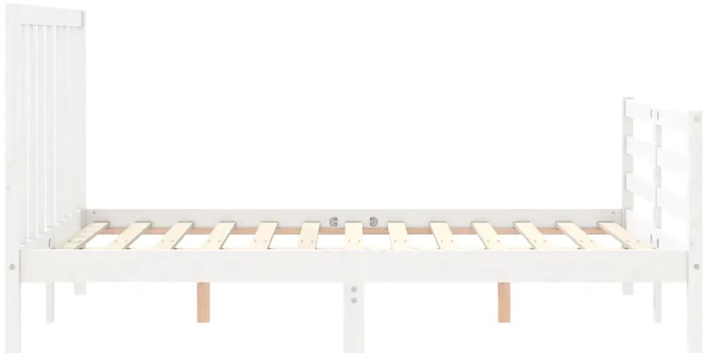 Cama sem colchão 140x200 cm madeira de pinho maciça branco