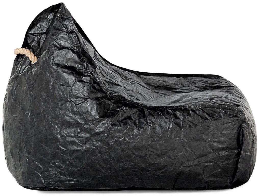 Pufe poltrona preto DROP Beliani