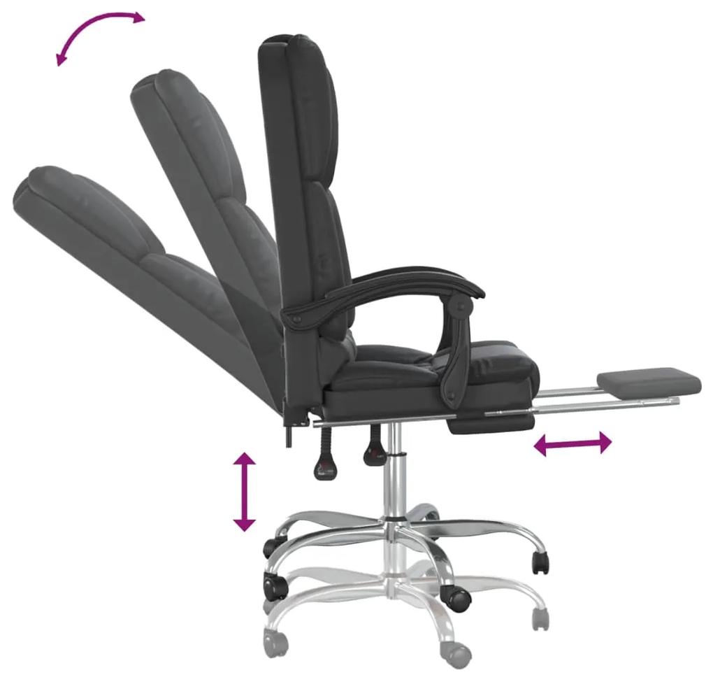 Cadeira escritório massagens reclinável couro artificial preto