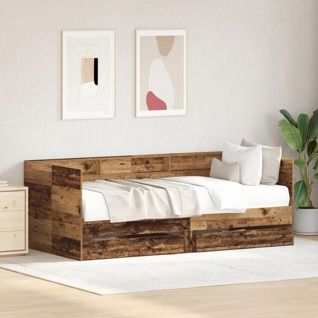 Cama de Dia com Gaveta Madeira antiga Madeira engenheirada