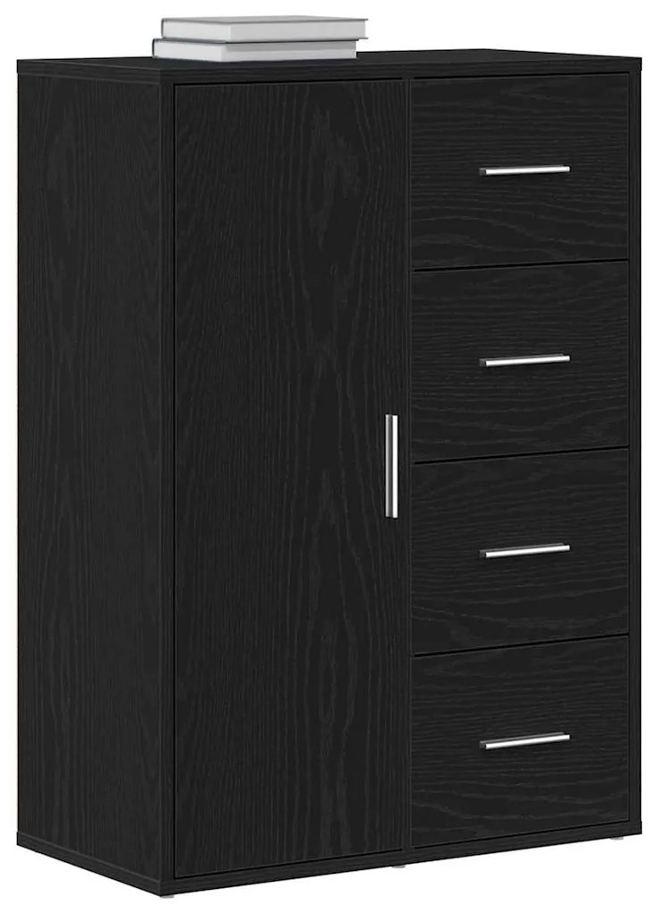 Sideboard vidaXL Madeira de Carvalho Preto 60x31x84 cm