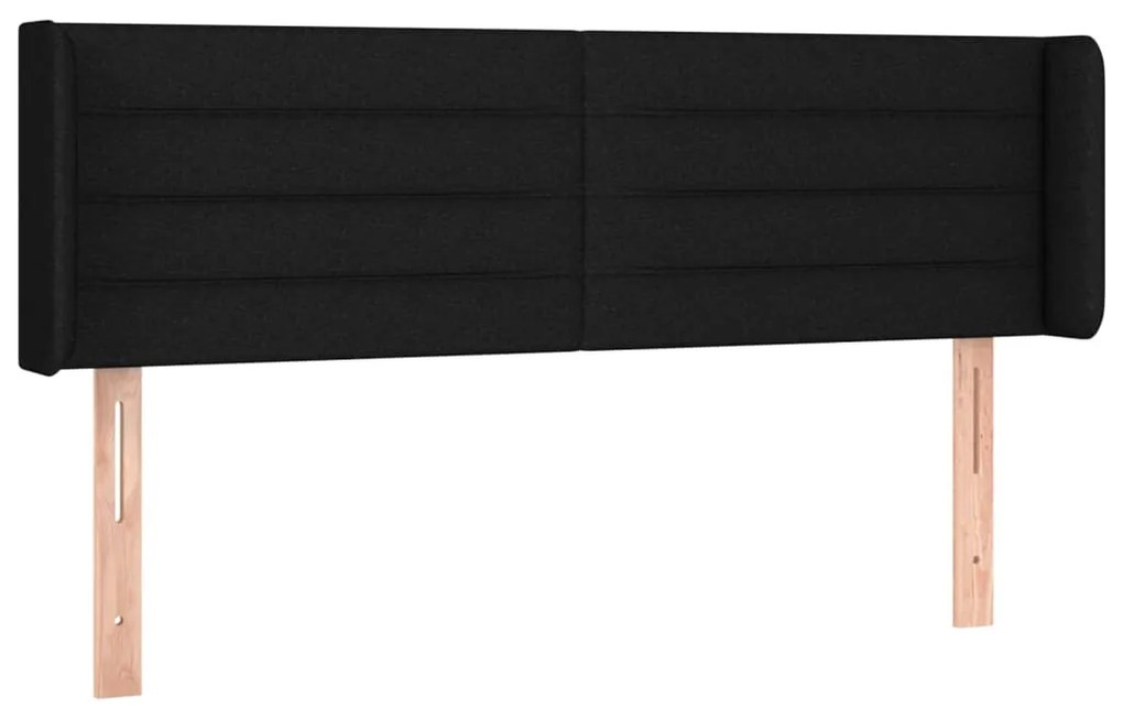 Cabeceira de cama c/ luzes LED tecido 147x16x78/88 cm preto