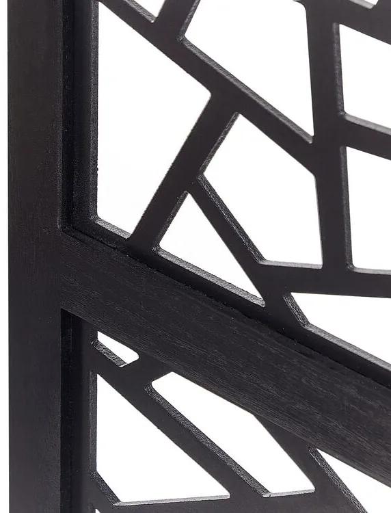 Biombo com 4 painéis em madeira preta 170 x 163 cm PIANLARGO Beliani