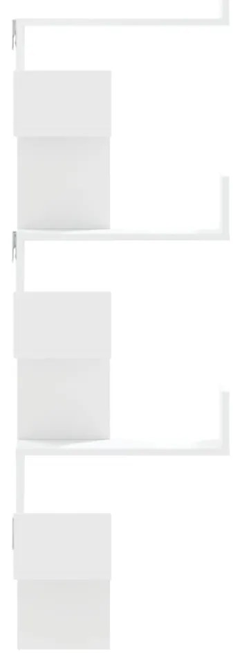 Estante de parede p/ canto 45x45x147 cm deriv. madeira branco