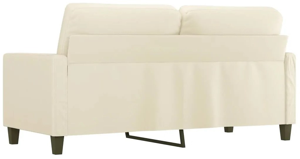 Sofá de 2 lugares 140 cm couro artificial cor creme