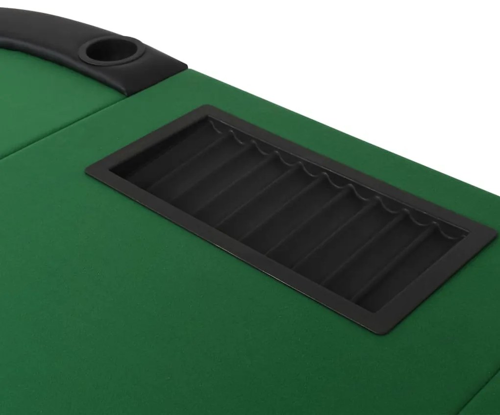 Mesa de póquer dobrável em três 9 jogadores verde