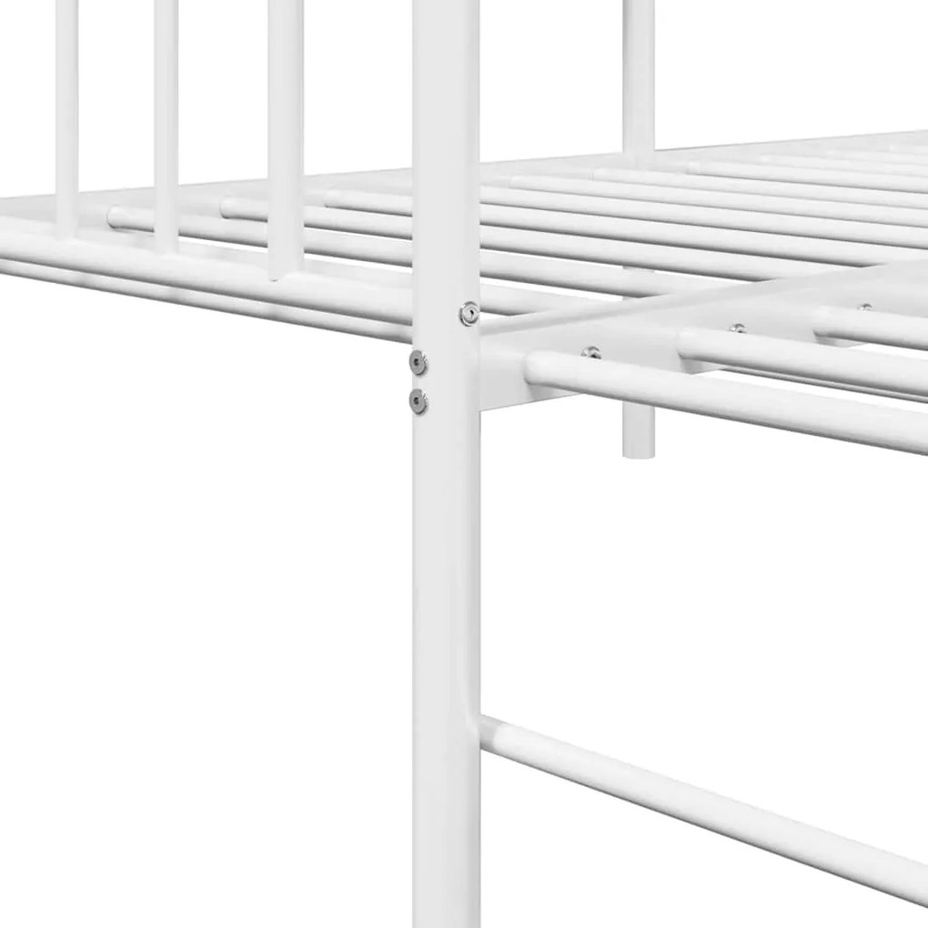 Daybed vidaXL com Cama Auxiliar Branca 75x190 cm em Aço