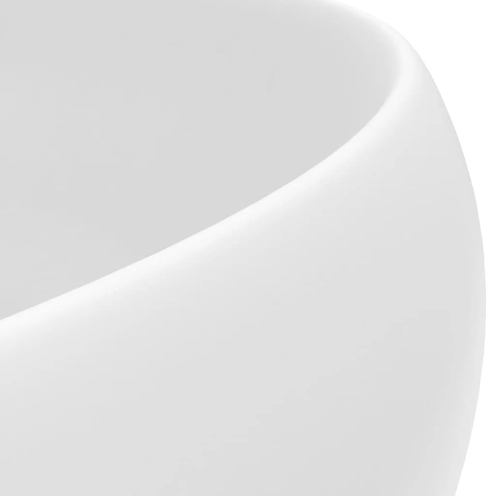 Lavatório luxuoso redondo 40x15 cm cerâmica branco mate