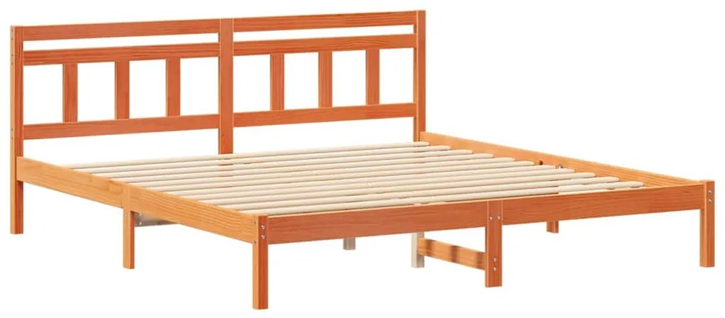 Estrutura da Cama Castanho 180 x 200 cm Madeira de Pinheiro