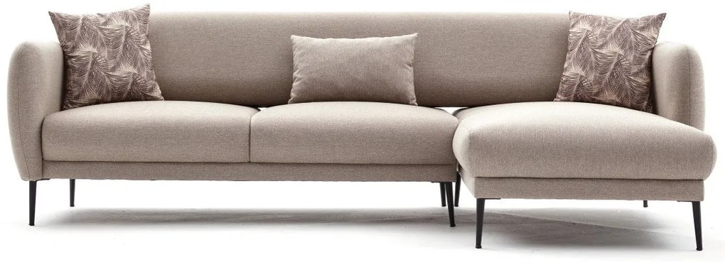 Sofá-cama de canto Venus – Creme – 265 cm x 80 cm x 163 cm