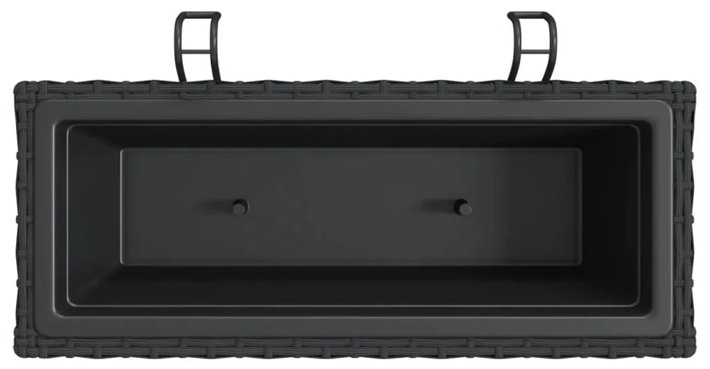 Canteiros com ganchos 2 pcs vime PE preto