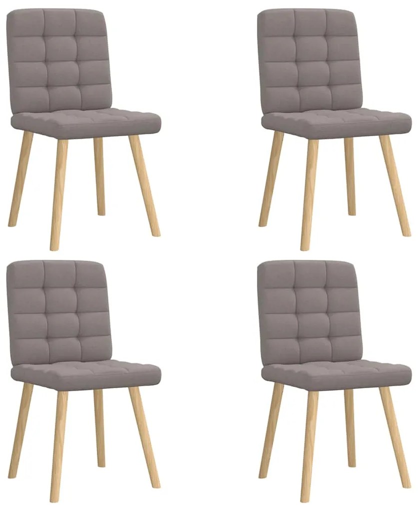 Cadeiras de jantar 4 pcs tecido cinzento-acastanhado