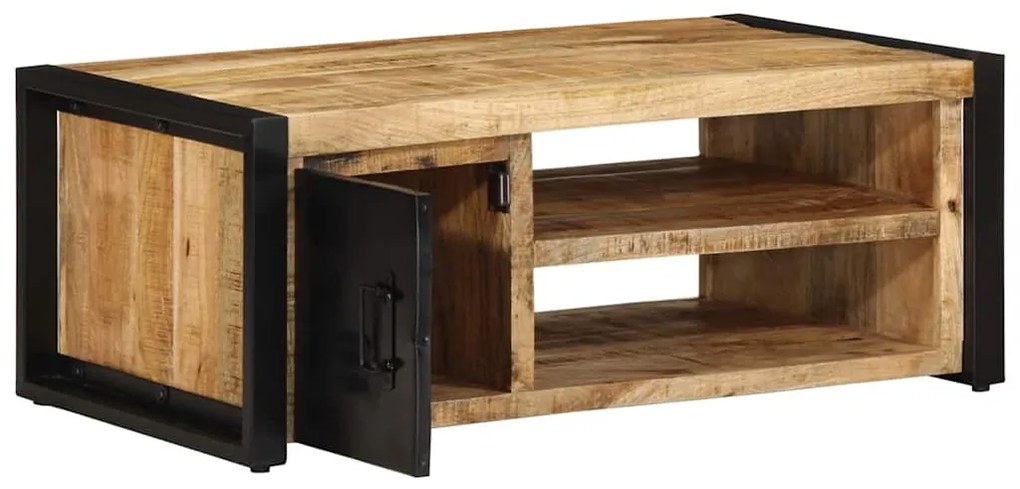 Mesa de centro 90x50x36 cm madeira de mangueira áspera maciça