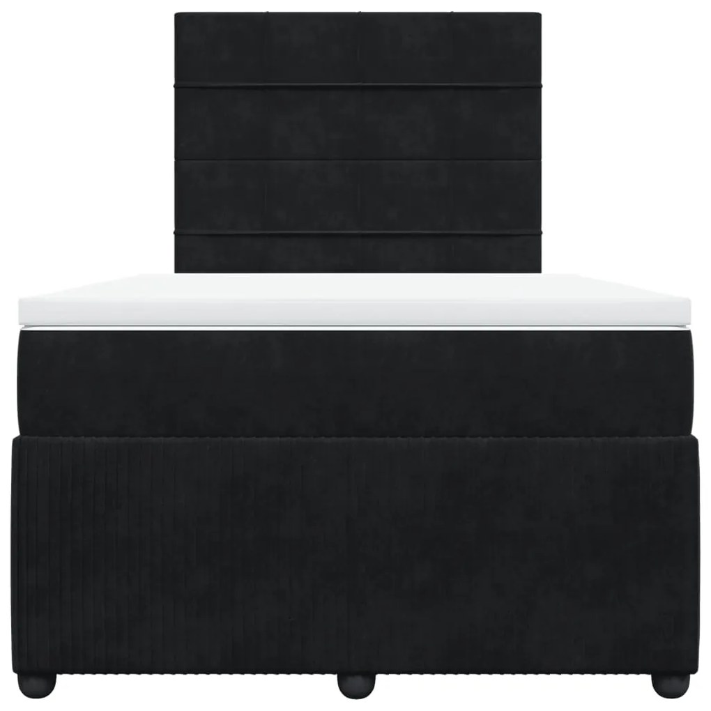 Cama boxspring com colchão 120x190 cm veludo preto