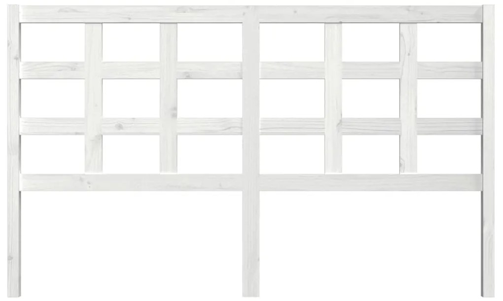 Cabeceira de cama 165,5x4x100 cm madeira de pinho maciça branco