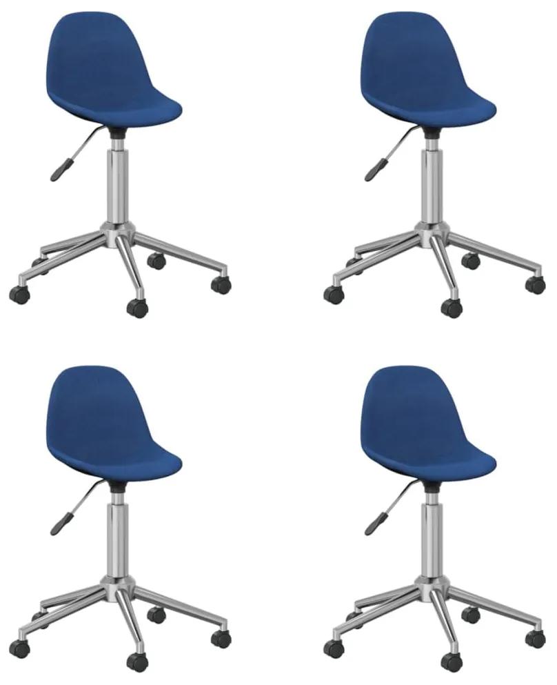 3086056 vidaXL Swivel Dining Chairs 4 pcs Blue Fabric (2x333469)