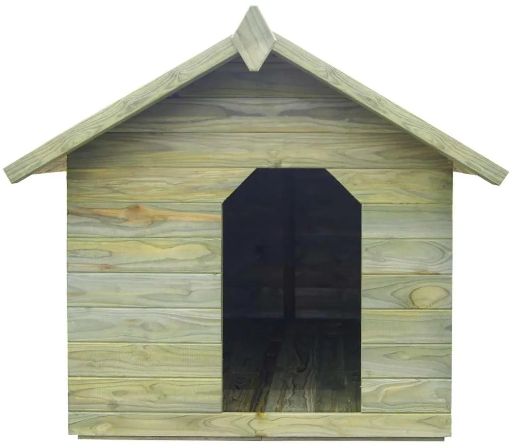 Casota para cão com telhado de abrir pinho impregnado