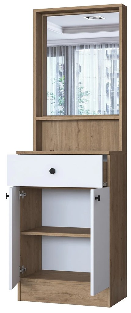 Cabide P6 – Nogueira/Branco – 60x182,8x35,5 cm