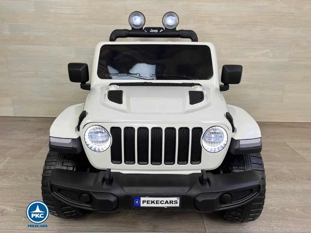 Carro eletrico crianças Jeep Wrangler Rubicon MP4 12V 2.4G Branco