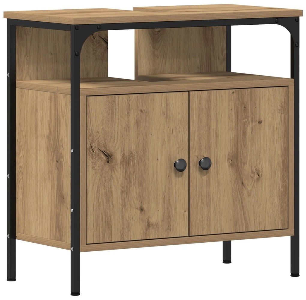 Conjunto de Mesa de Maquilhagem 3 Peças em Madeira de Carvalho Castanh