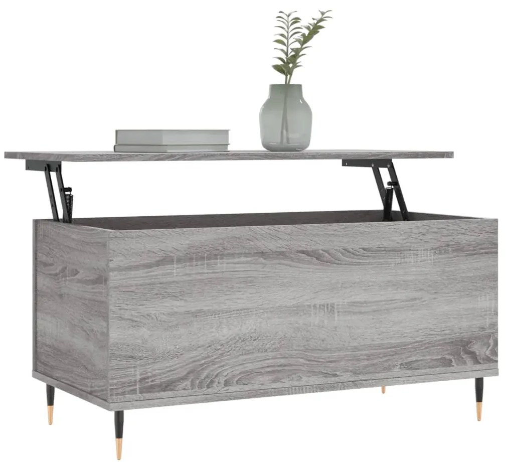 Mesa de centro 90x44,5x45 cm derivados de madeira cinza sonoma