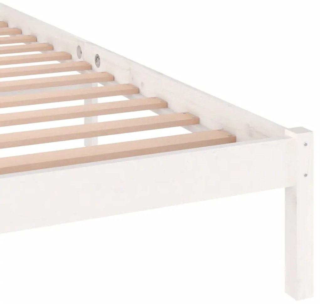 Estrutura de cama 140x200 cm pinho maciço branco