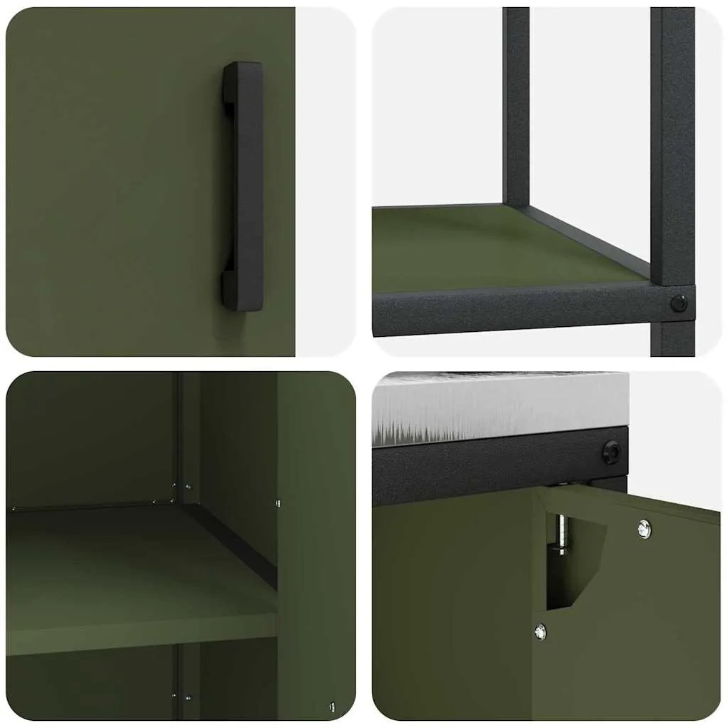 Conjunto de Armazenamento de Cozinha 2 pcs Verde Oliva