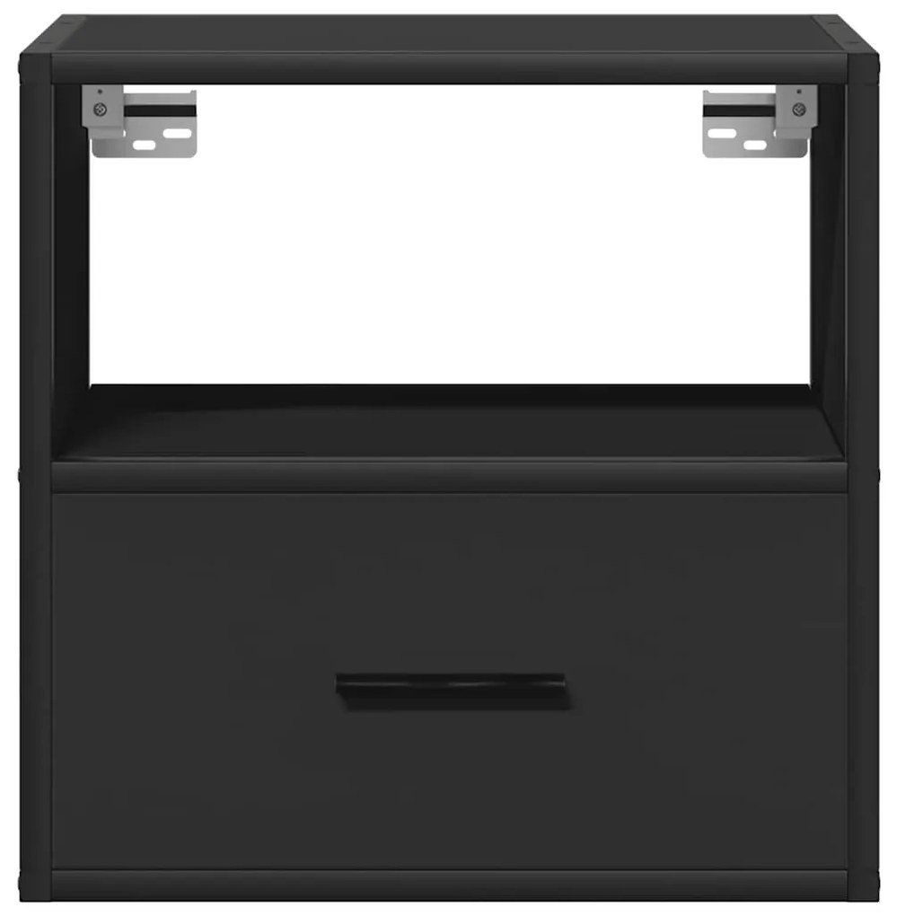 Mesas de cabeceira de parede 2 pcs 40x31x39,5 cm preto
