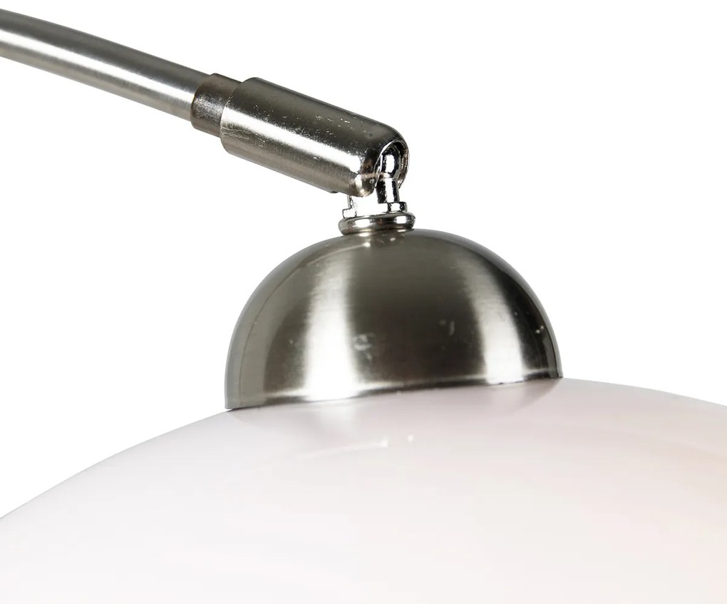 Candeeiro de parede inteligente em arco de aço com cúpula branca incl. Wifi A60 - Bow