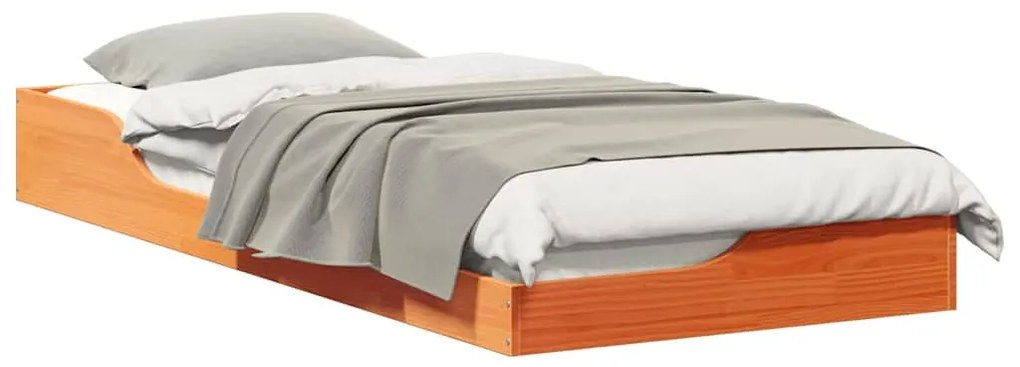 Estrutura de cama de chão Castanho-mel 80 x 210 cm